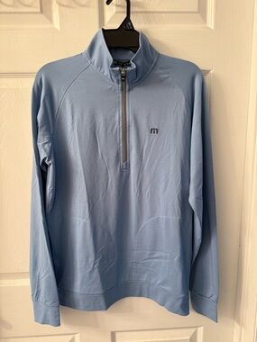 Travis Mathew Light Blue Quarter-Zip Performance Pullover